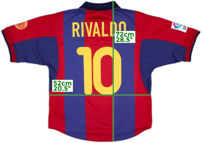 2000-01 Barcelona Home Shirt Rivaldo #10 - 8/10 - (M)