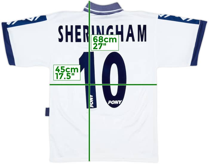 1995-97 Tottenham Home Shirt Sheringham #10 - 6/10 - (S)