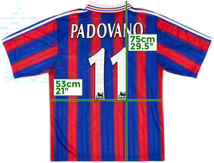 1996-98 Crystal Palace Home Shirt Padovano #11 - 8/10 - (M)