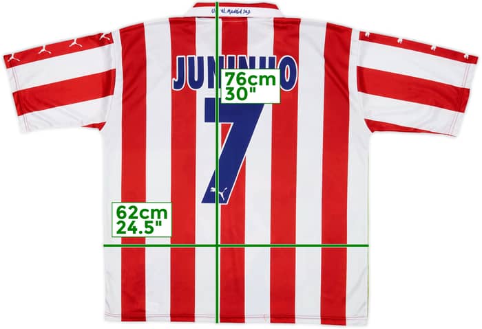 1997-98 Atletico Madrid Puma Graphic Shirt Juninho #7 - 9/10 - (XXL)