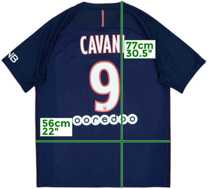 2016-17 Paris Saint-Germain Home Shirt Cavani #9 - 6/10 - (L)