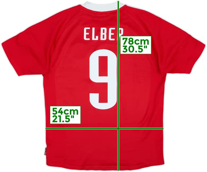 2001-02 Bayern Munich CL Shirt Elber #9 - 8/10 - (M)