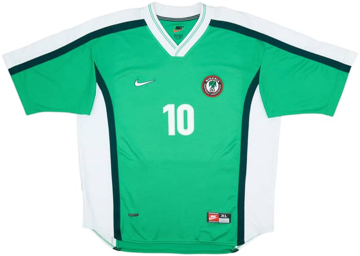 1998-00 Nigeria Home Shirt Okocha #10 - 9/10 - (XL)