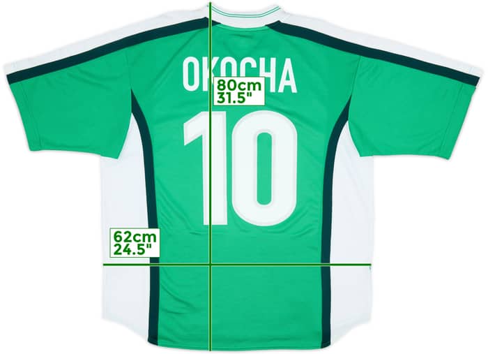 1998-00 Nigeria Home Shirt Okocha #10 - 9/10 - (XL)