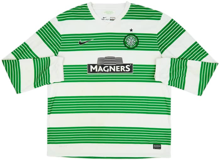 2013-15 Celtic Home L/S Shirt - 5/10 - (XL)