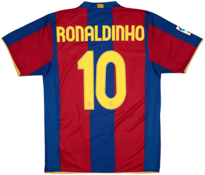 2007-08 Barcelona Home Shirt Ronaldinho #10 - 7/10 - (M)