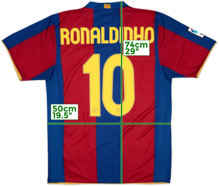 2007-08 Barcelona Home Shirt Ronaldinho #10 - 7/10 - (M)