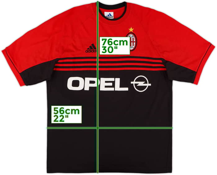 1998-00 AC Milan adidas Cotton Tee - 8/10 - (L)