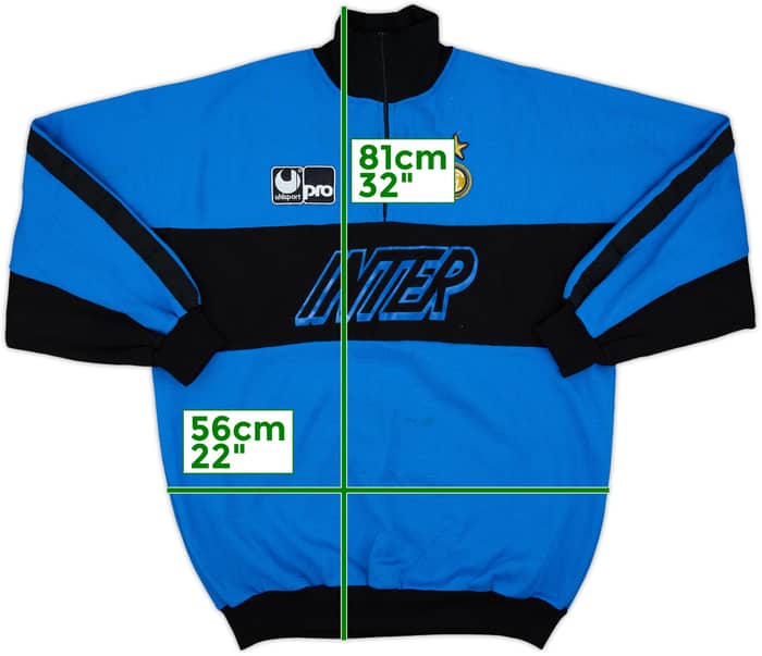 1990-91 Inter Milan UHLSport 1/4 Zip Sweat Top - 7/10 - (L)