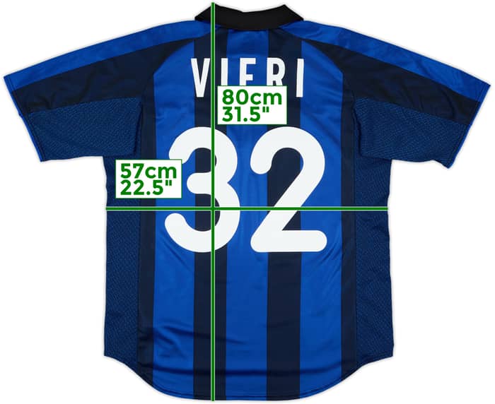 2001-02 Inter Milan Home Shirt Vieri #32 - 9/10 - (L)