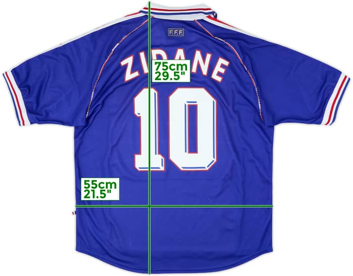 1998-00 France Home Shirt Zidane #10 - 8/10 - (XL)