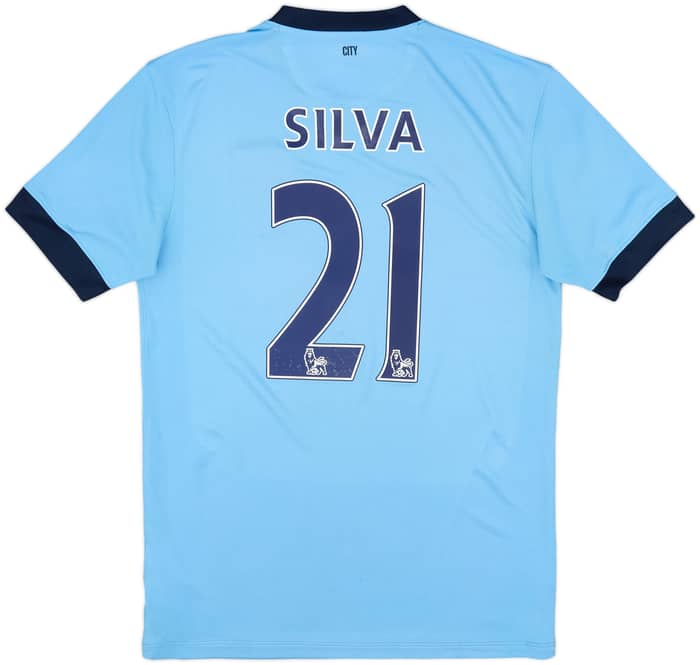 2014-15 Manchester City Home Shirt Silva #21 - 7/10 - (M)