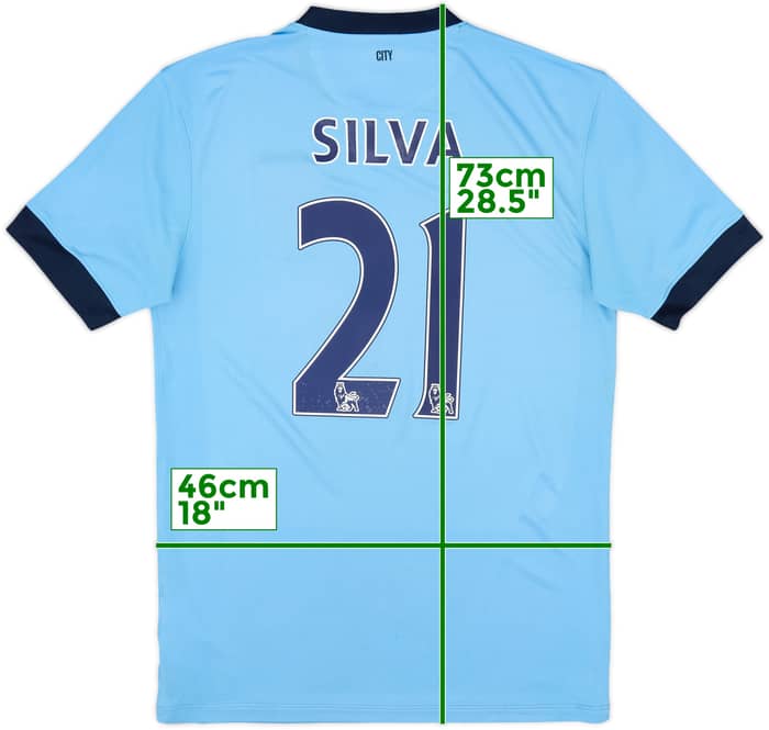 2014-15 Manchester City Home Shirt Silva #21 - 7/10 - (M)