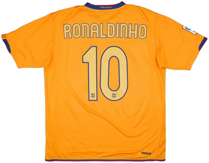 2006-08 Barcelona Away Shirt Ronaldinho #10 - 8/10 - (L)