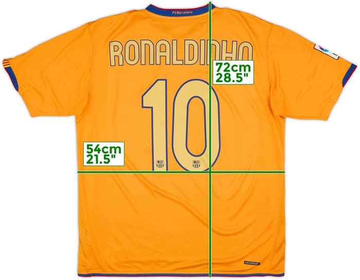 2006-08 Barcelona Away Shirt Ronaldinho #10 - 8/10 - (L)