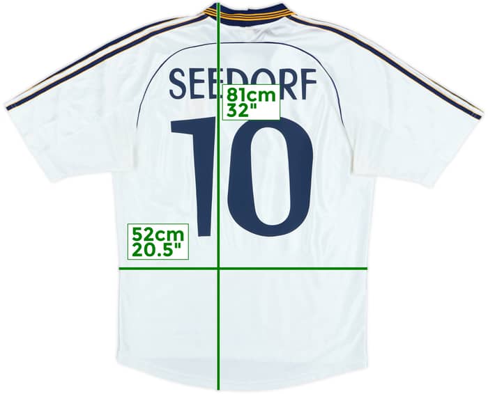 1998-00 Real Madrid Home Shirt Seedorf #10 - 8/10 - (M)