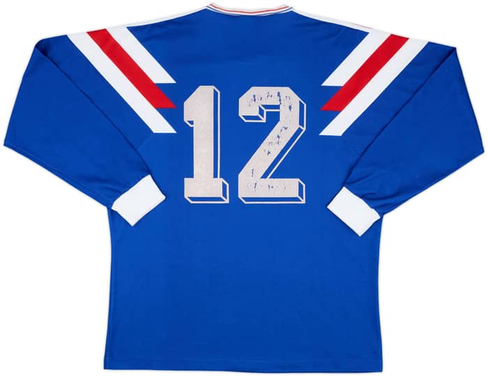 1990-91 France U-21 Match Issue Home L/S Shirt #12