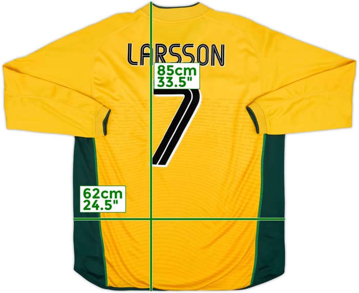 2002-03 Celtic Away L/S Shirt Larsson #7 - 8/10 - (XL)