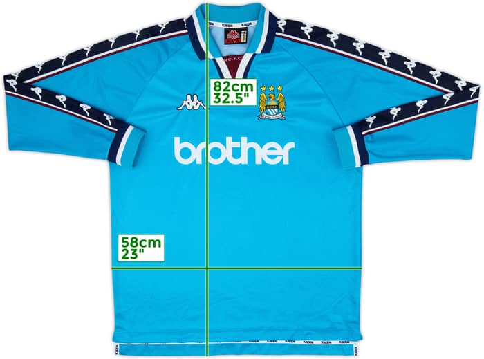 1997-99 Manchester City Home L/S Shirt - 9/10 - (XL)