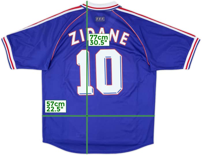 1998-00 France Home Shirt Zidane #10 - 8/10 - (XL)