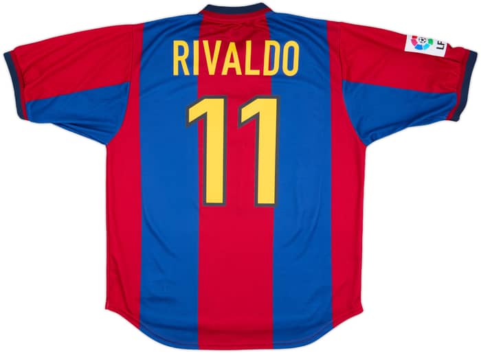 1998-00 Barcelona Home Shirt Rivaldo #11 - 8/10 - (L)