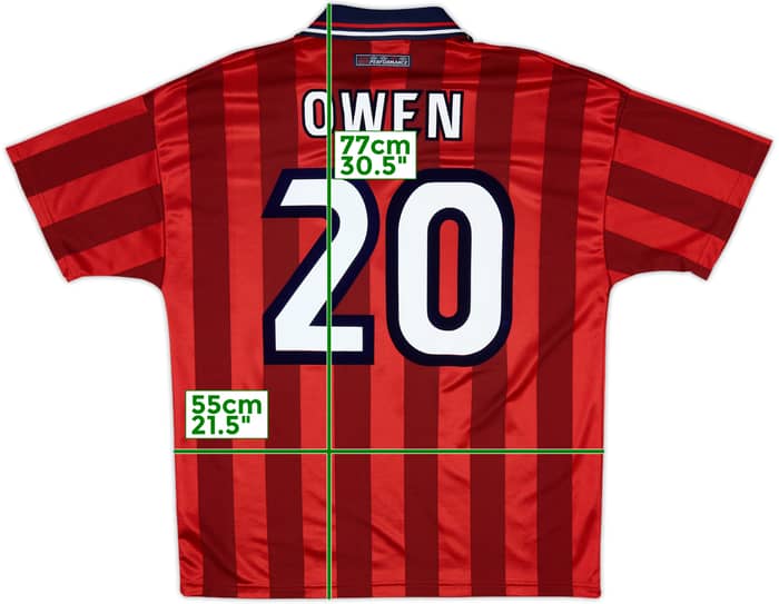 1997-99 England Away Shirt Owen #20 - 9/10 - (L)