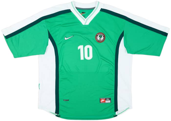 1998-00 Nigeria Home Shirt Okocha #10 - 9/10 - (XL)