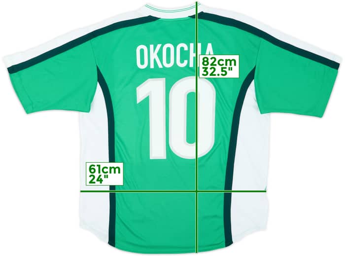 1998-00 Nigeria Home Shirt Okocha #10 - 9/10 - (XL)