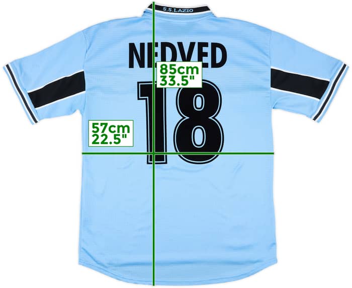 1998-00 Lazio Home Shirt Nedved #18 - 9/10 - (XL)