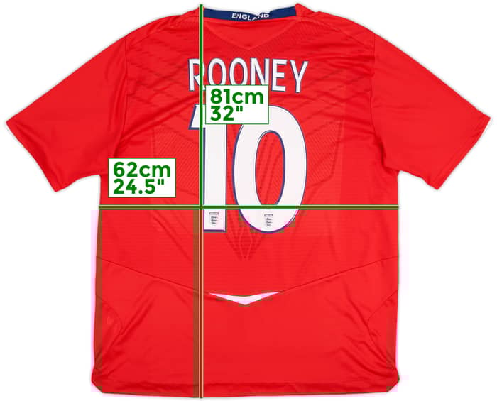 2008-10 England Away Shirt Rooney #10 - 5/10 - (XXL)
