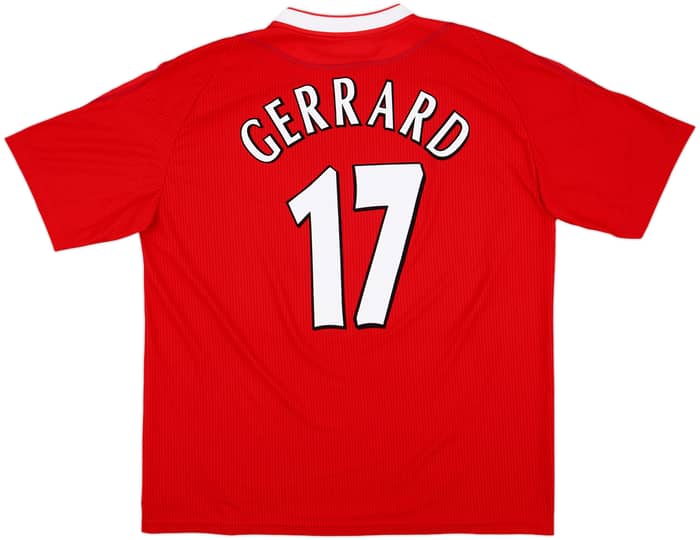 2002-04 Liverpool 'Worthington Cup Winners' Home Shirt Gerrard #17 - 9/10 - (XL)