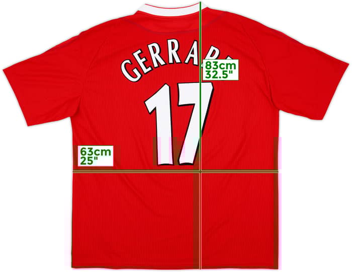 2002-04 Liverpool 'Worthington Cup Winners' Home Shirt Gerrard #17 - 9/10 - (XL)