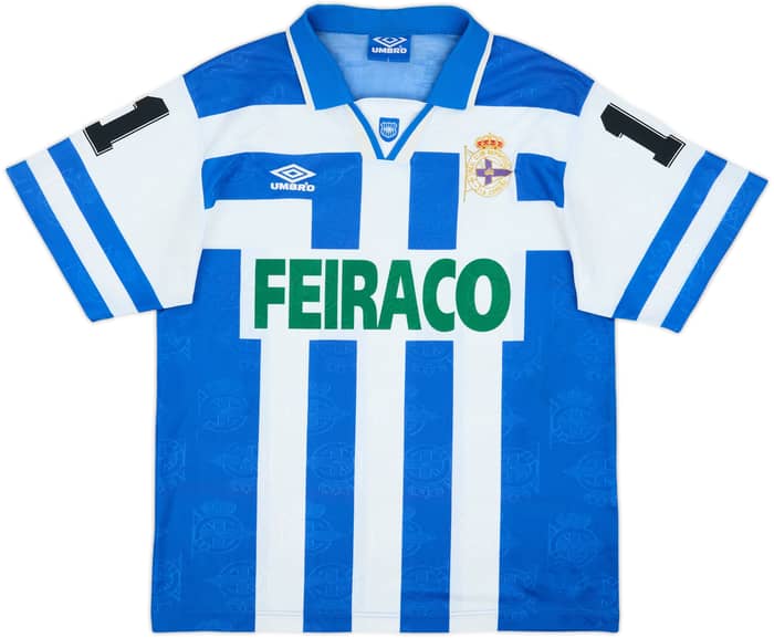 1994-97 Deportivo de La Coruna Home Shirt Rivaldo #11 - 7/10 - (L)