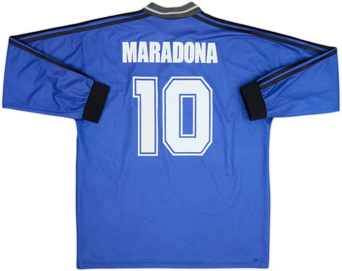 1994-97 Argentina Away L/S Shirt Maradona #10 - 6/10 - (XL)