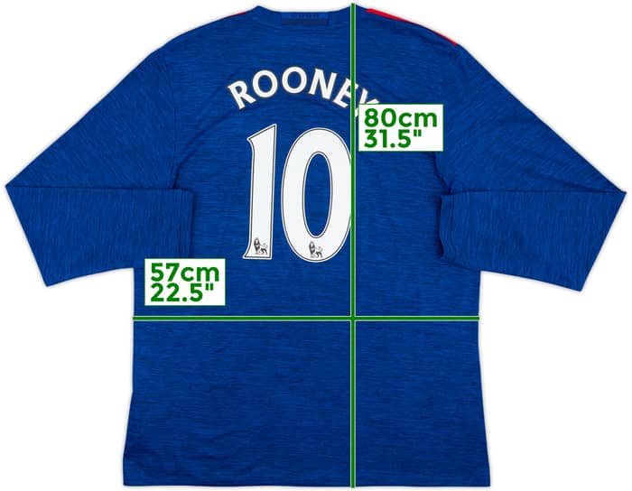 2016-17 Manchester United Away L/S Shirt Rooney #10 - 7/10 - (XL)