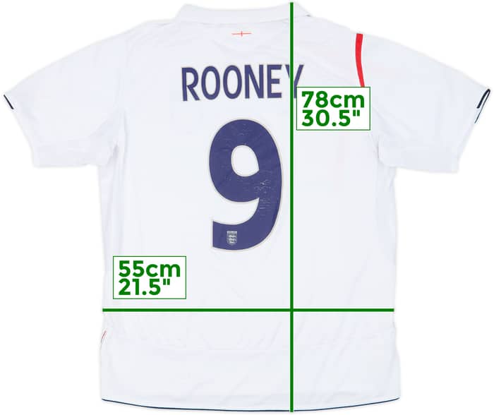 2005-07 England Home Shirt Rooney #9 - 6/10 - (XL)