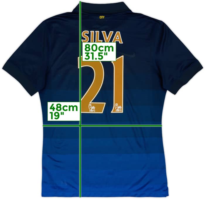 2014-15 Manchester City Away Shirt Silva #21 - 8/10 - (L)