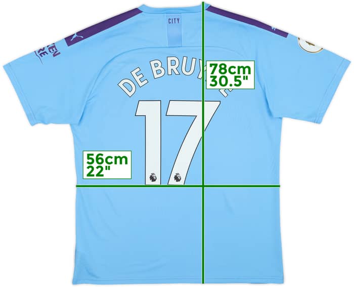 2019-20 Manchester City Home Shirt De Bruyne #17 - 8/10 - (XL)
