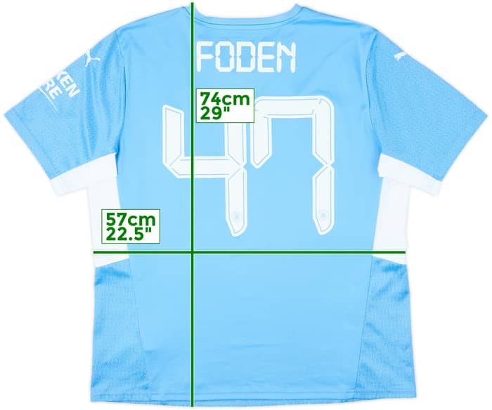 2021-22 Manchester City Home Shirt Foden #47 - 8/10 - (XL)