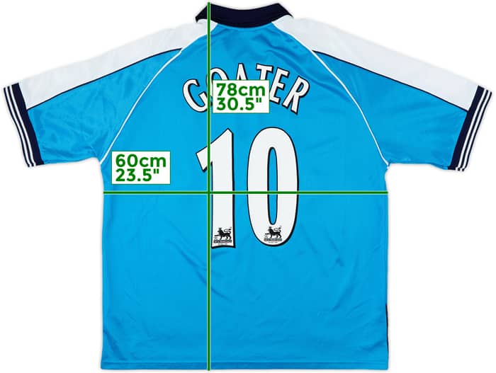 1999-01 Manchester City Home Shirt Goater #10 - 8/10 - (L)