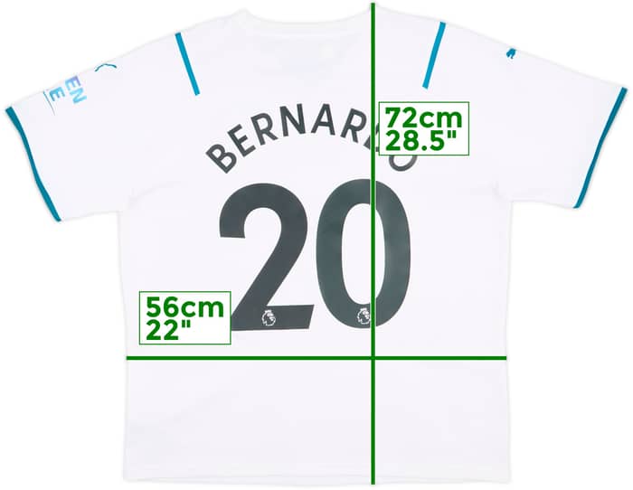 2021-22 Manchester City Away Shirt Bernardo #20 - 8/10 - (XL)