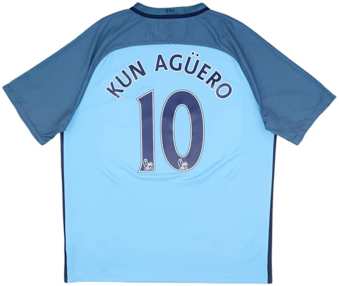 2016-17 Manchester City Home Shirt Kun Aguero #10 - 8/10 - (XL)
