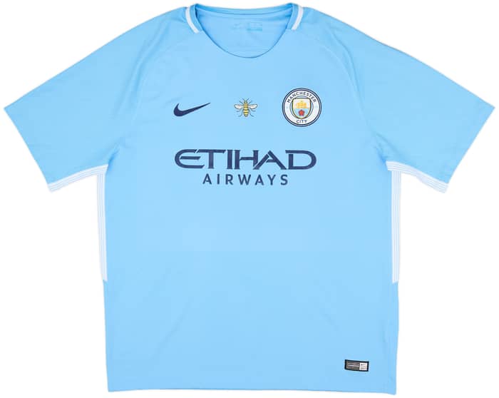 2017-18 Manchester City Home Shirt De Bruyne #17 - 8/10 - (XL)