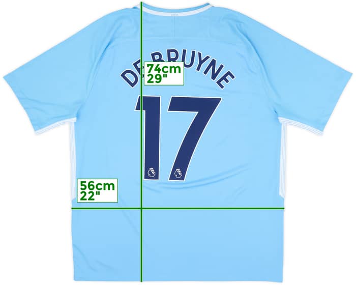2017-18 Manchester City Home Shirt De Bruyne #17 - 8/10 - (XL)