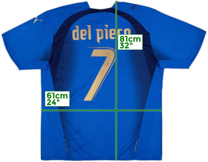 2006 Italy Home Shirt Del Piero #7 - 5/10 - (XL)
