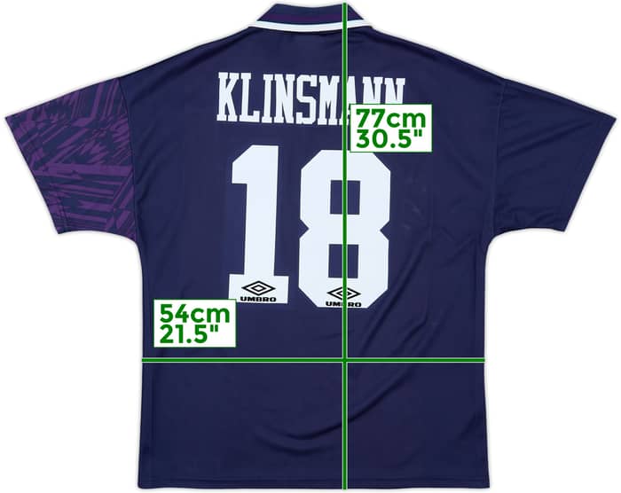 1994-95 Tottenham Away Shirt Klinsmann #18 - 8/10 - (L)