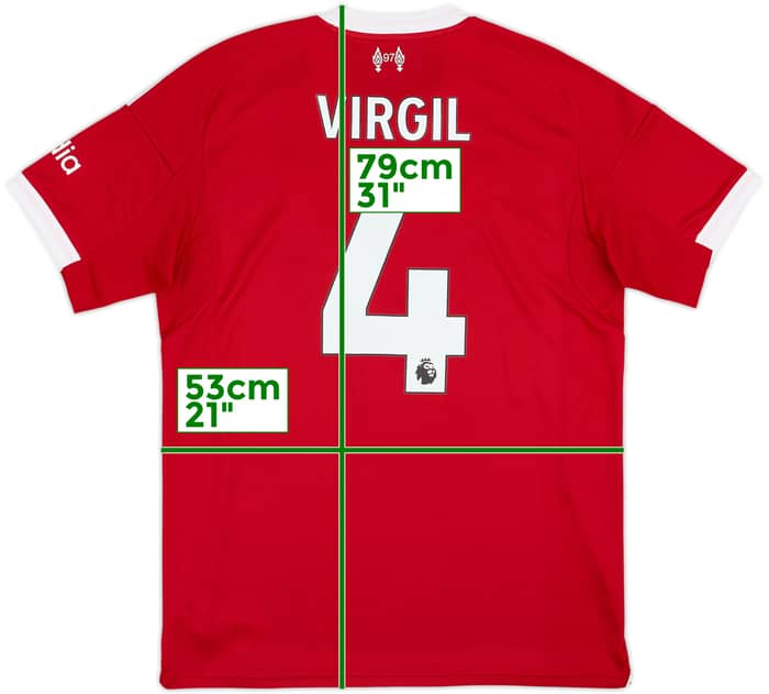 2025-26 Liverpool Home Shirt Virgil #4 - 8/10 - (L)