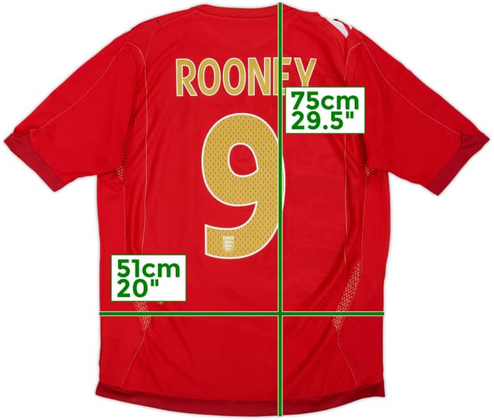 2006-08 England Away Shirt Rooney #9 - 5/10 - (M)