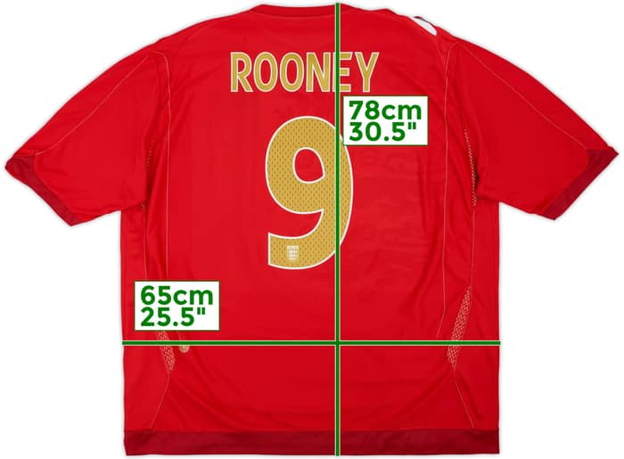 2006-08 England Away Shirt Rooney #9 - 7/10 - (3XL)