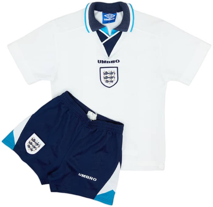 1995-97 England Home Shirt & Shorts - 8/10 - (L.Boys)